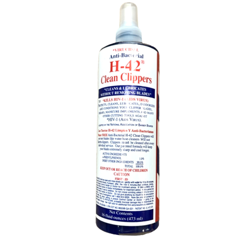 H-42 Clean Clippers Anti-Bacterial Virucidal Cleaner Spray 16oz NEW